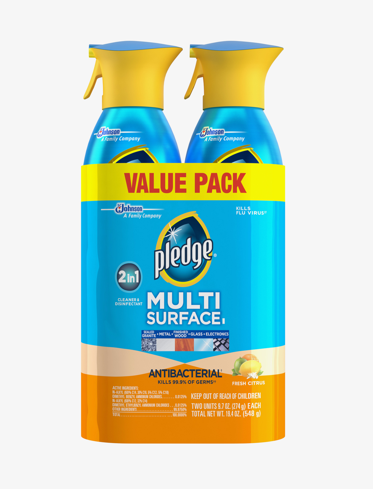 pledgemultisurfaceantibacterialeverydaycleaner97ounces2pk
